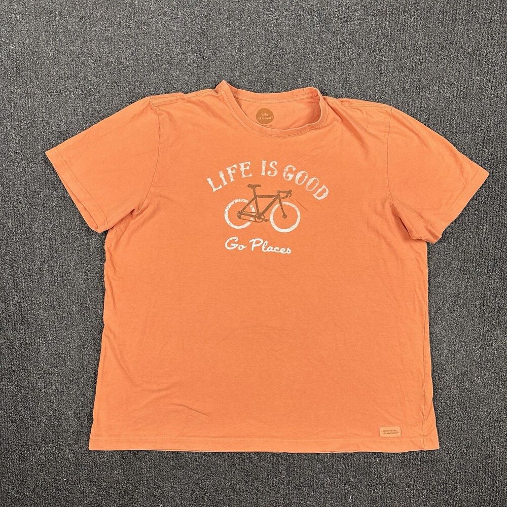 Life Is Good T Shirt Go Places Bicycle Riding Graphic Mens Size 2XL XXL - Picture 1 of 7